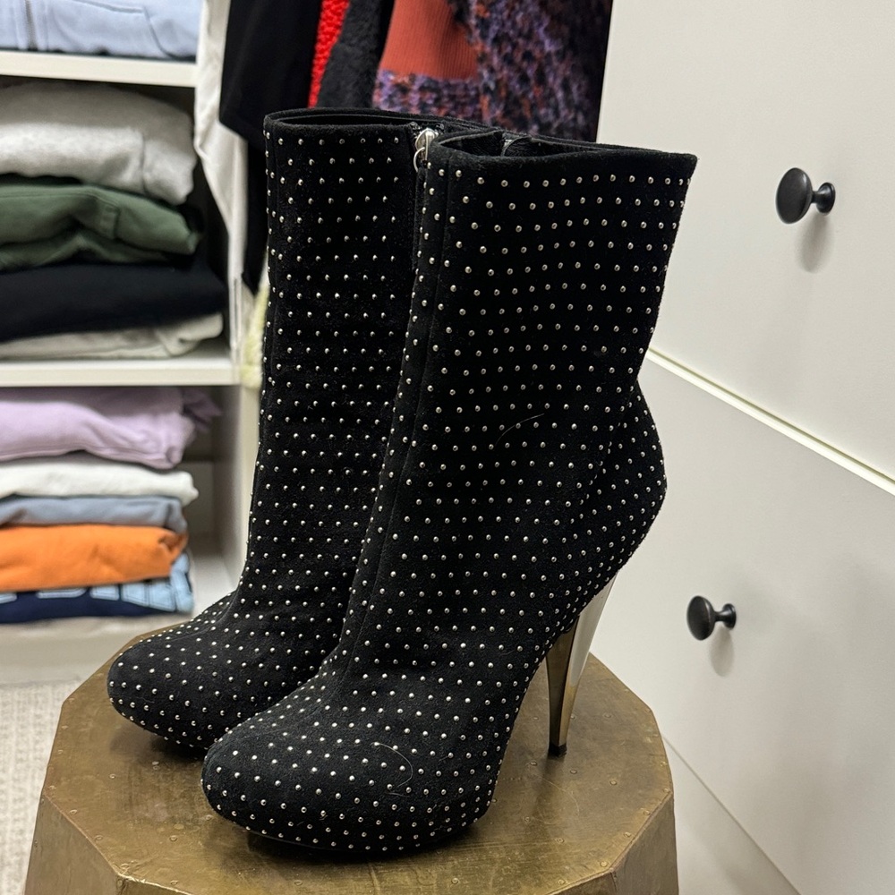 Giuseppe Zanotti Black Studded Heeled Boots